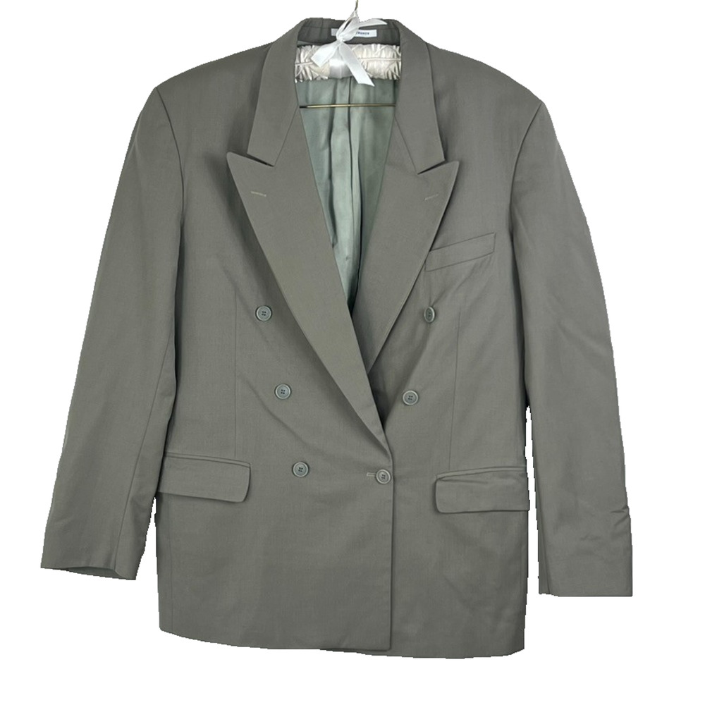 Yves Saint Laurent Blazer Mens Double Breasted Pointed Lapel Wool France Made